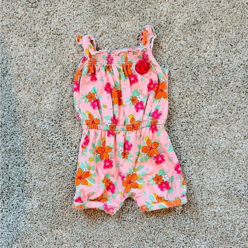 Carter's baby girl floral romper summer Jumpsuit size 12 months